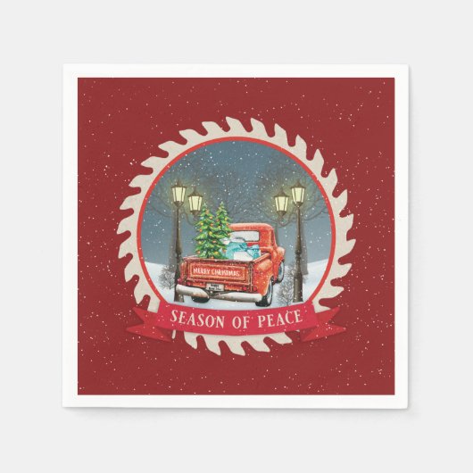 OUDERWETSE KERST  RODE TRUCK PAPIER SERVET (Voorkant)