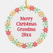 Ouderwetse kerst  rode vrachtwagen keramisch ornament (Achterkant)