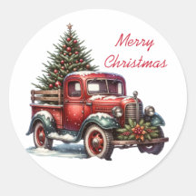 Ouderwetse kerst  rode vrachtwagen
