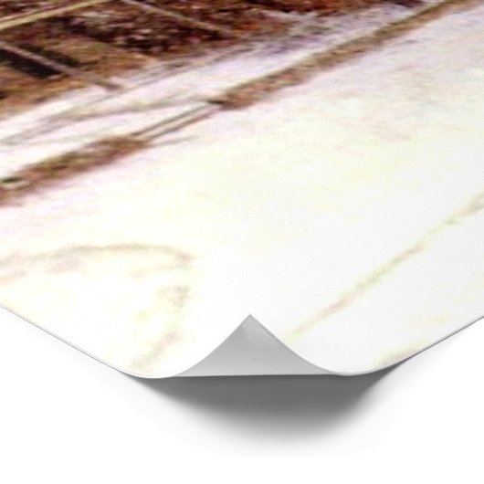 Ouderwetse Kerst slee-rit, winterse scène Poster (Hoek)