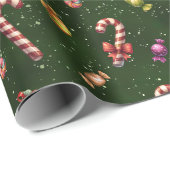 Ouderwetse kerst Snoep Cadeaupapier (Rol Hoek)