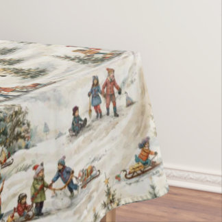Ouderwetse Kerst Winter Wonderland Tafelkleed