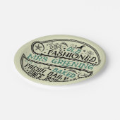 Ouderwetse Kerstbakkerij Santa Cookie Papieren Bordje (Gekanteld)