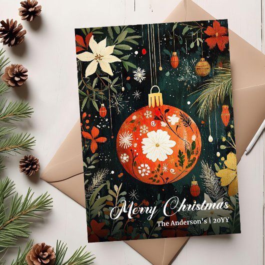 Ouderwetse Kerstbal Digitale Groet Feestdagenkaart
