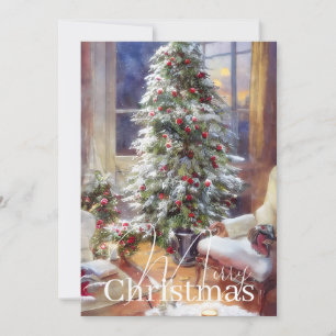Ouderwetse kerstboom budget feestdagenkaart