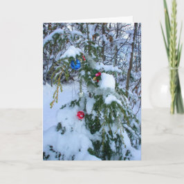 Ouderwetse kerstboom feestdagen kaart