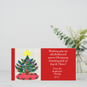 Ouderwetse kerstboom fotokaart feestdagenkaart (Staand voorkant)