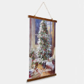 Ouderwetse kerstboom hangend wandkleed (Gebogen)