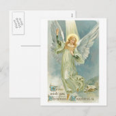 Ouderwetse kerstengel Gloria Feestdagenkaart (Voorkant / Achterkant)