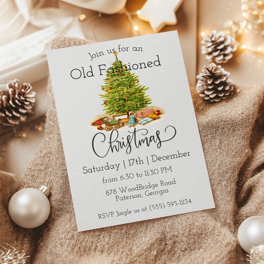 Ouderwetse Kerstfeest Uitnodiging