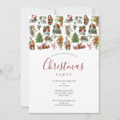 Ouderwetse kerstfeestviering kaart (Voorkant)