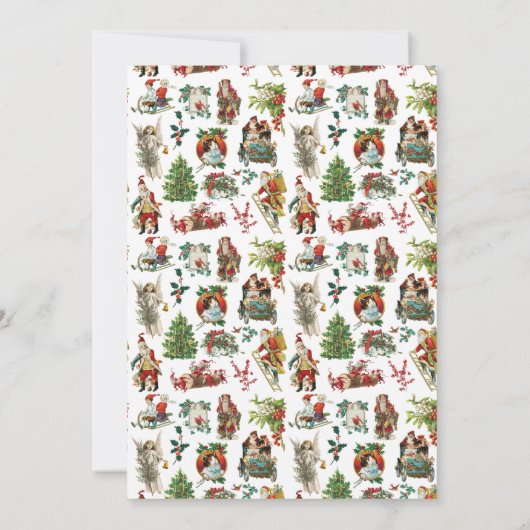 Ouderwetse kerstfeestviering kaart (Achterkant)