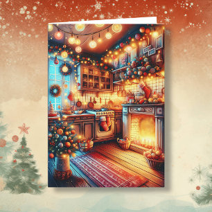 Ouderwetse kerstgroeten kaart