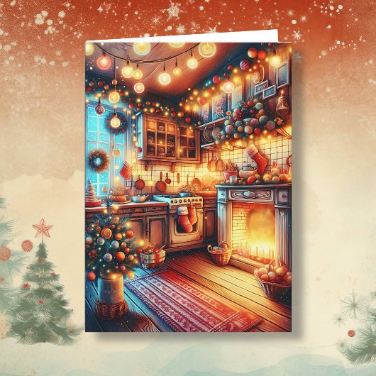 Ouderwetse kerstgroeten kaart