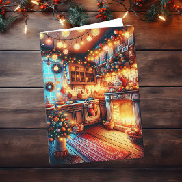 Ouderwetse kerstgroeten kaart