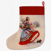 Ouderwetse kerstinkopen grote kerstsok (Achterkant)