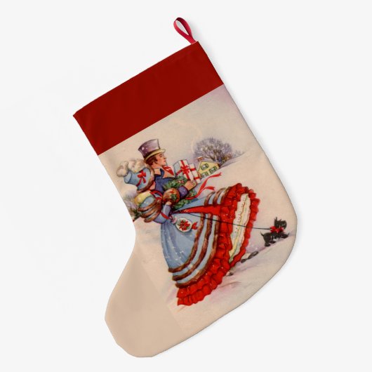 Ouderwetse kerstinkopen grote kerstsok (Achterkant (Hangend))