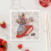 Ouderwetse kerstinkopen papieren Borden Servet (Insitu)