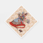 Ouderwetse kerstinkopen servet (Hoek)