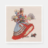 Ouderwetse kerstinkopen servet (Voorkant)