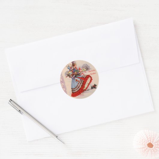 Ouderwetse kerstinkopen Stickers (Envelop)