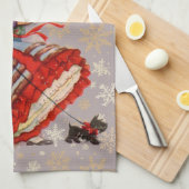 Ouderwetse kerstinkopen theedoek (Quarter Fold)