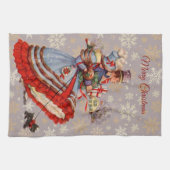 Ouderwetse kerstinkopen theedoek (Horizontaal)