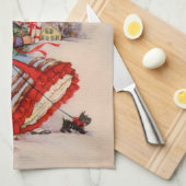 Ouderwetse kerstinkopen theedoek (Quarter Fold)