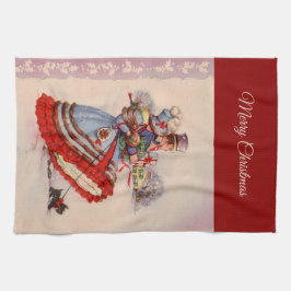 Ouderwetse kerstinkopen theedoek