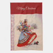 Ouderwetse kerstinkopen theedoek (Verticaal)