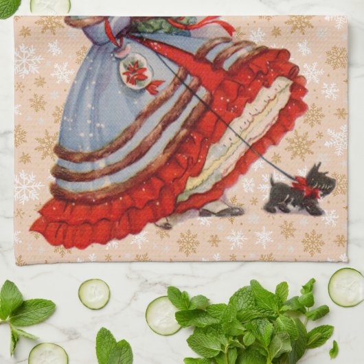 Ouderwetse kerstinkopen theedoek (Gevouwen)