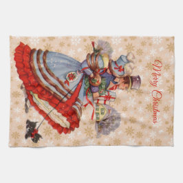 Ouderwetse kerstinkopen theedoek