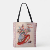 Ouderwetse kerstinkopen tote bag (Achterkant)