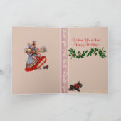 Ouderwetse kerstinkopen Wenskaart Feestdagen Kaart (Binnen)