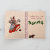 Ouderwetse kerstinkopen Wenskaart Feestdagen Kaart (Binnen)