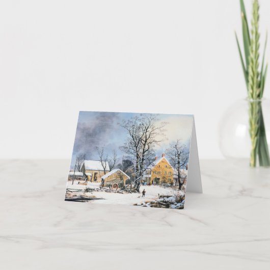 Ouderwetse Kerstkaart Feestdagen Kaart (Voorkant)