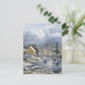 Ouderwetse Kerstkaart Feestdagenkaart (Staand voorkant)