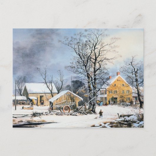 Ouderwetse Kerstkaart Feestdagenkaart (Voorkant)