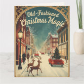 Ouderwetse Kerstmagie; Kerstgroet Kaart (Voorkant)