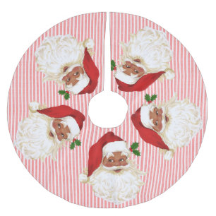 Ouderwetse Kerstman Gestreepte Polyester Geborstel Kerstboom Rok