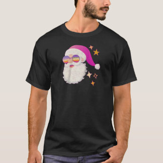 Ouderwetse Kerstman Gezicht Roze  Christus T-shirt