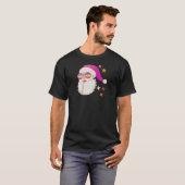Ouderwetse Kerstman Gezicht Roze Christus T-shirt (Voorkant volledig)