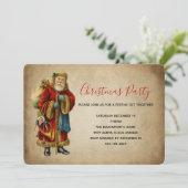 Ouderwetse Kerstman Kerstfeest Kaart (Staand voorkant)