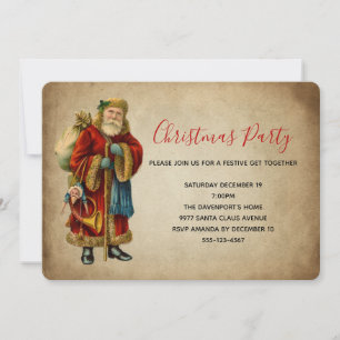 Ouderwetse Kerstman Kerstfeest Kaart