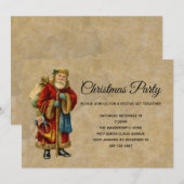 Ouderwetse Kerstman Kerstfeest Kaart (Voorkant / Achterkant)