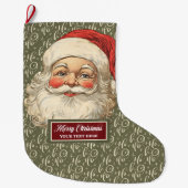 Ouderwetse Kerstman Kerstkous Chic Grote Kerstsok (Voorkant)