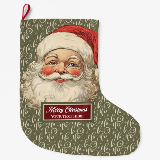 Ouderwetse Kerstman Kerstkous Chic Grote Kerstsok (Voorkant)