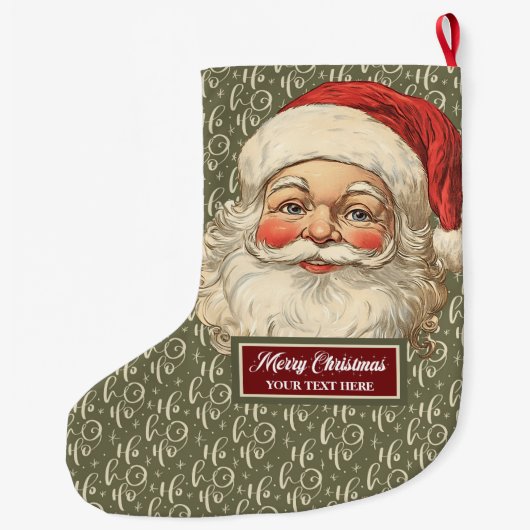 Ouderwetse Kerstman Kerstkous Chic Grote Kerstsok (Achterkant)