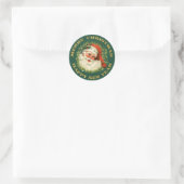 Ouderwetse Kerstman Kerstmis Ronde Sticker (Tas)