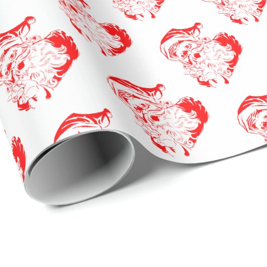 Ouderwetse Kerstman Kerstverpakkings Papier (Rol Hoek)